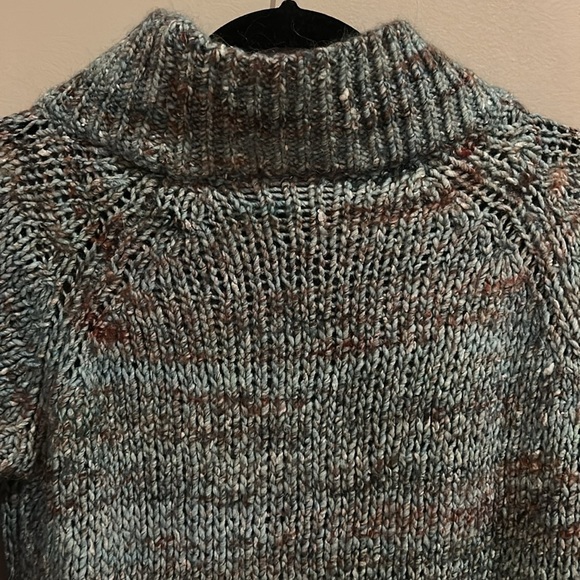 Moth Anthropologie Chunky Knit Marled Green Sweater Size Small - Picture 9 of 9
